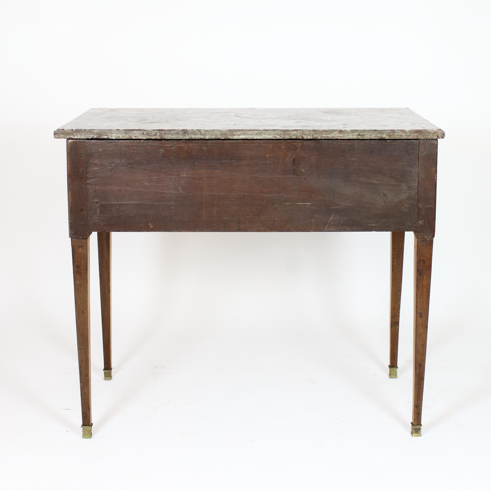Bronze 18th Century French Louis XVI Neoclassical Marquetry Console Table For Sale