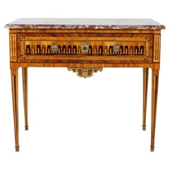 18th Century French Louis XVI Neoclassical Marquetry Console Table