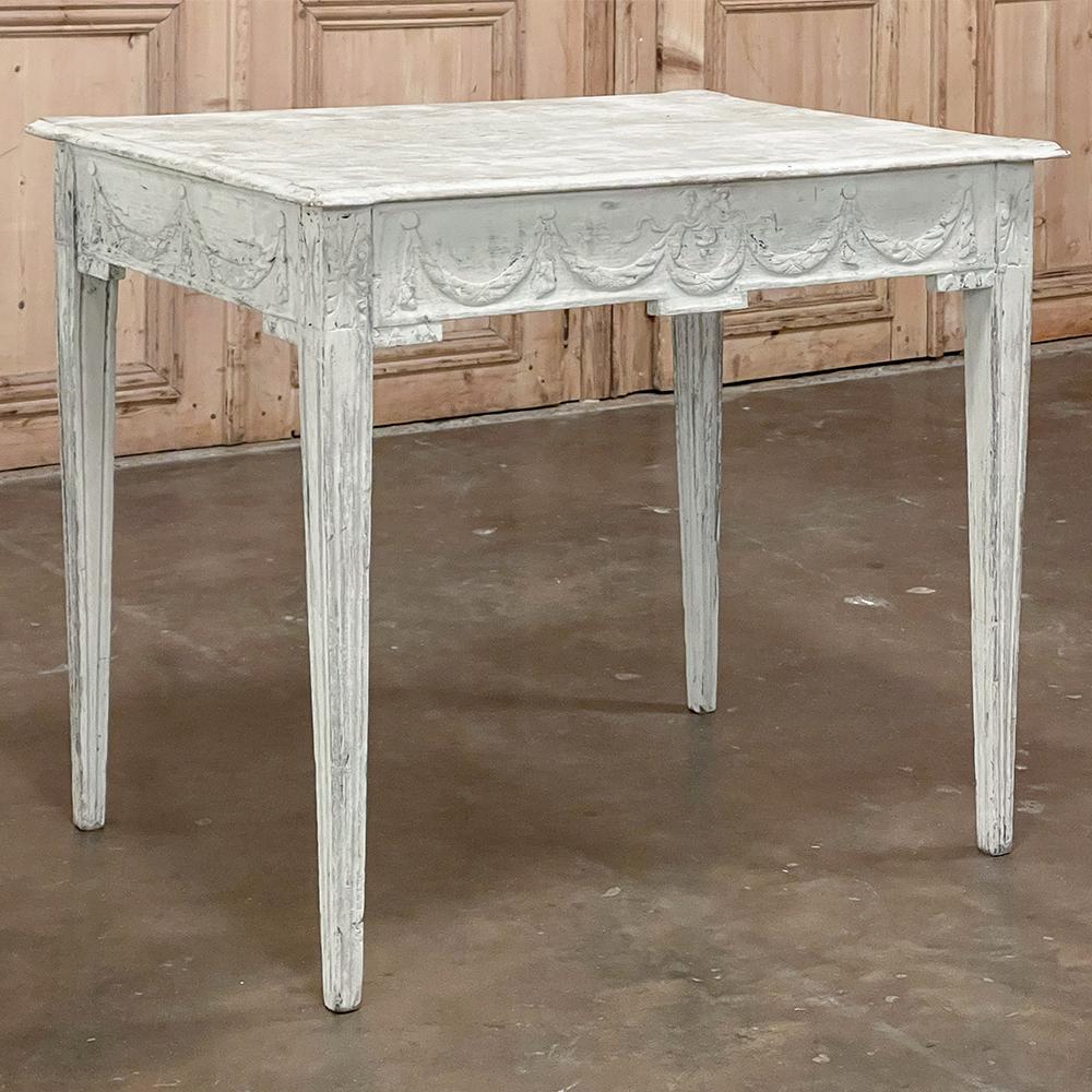 18th Century French Louis XVI Neoclassical Painted End Table For Sale 5
