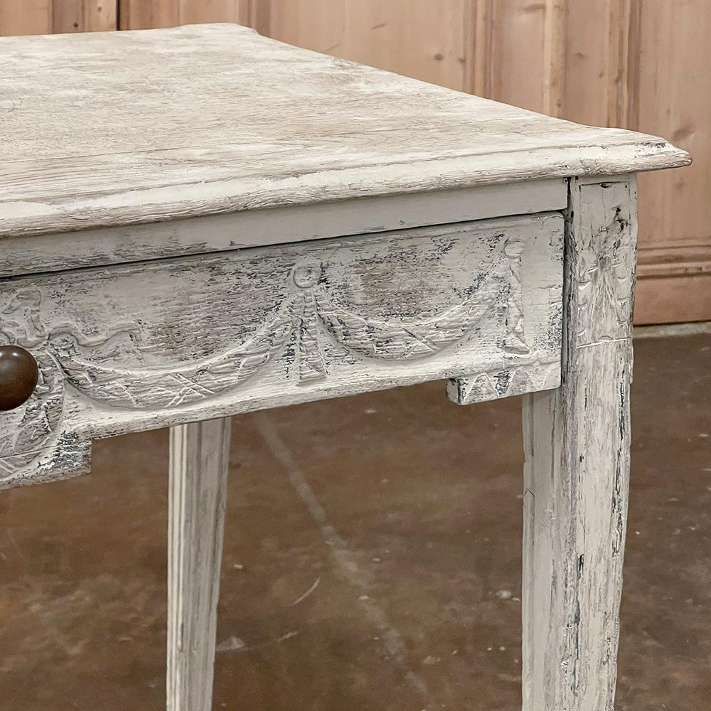 18th Century French Louis XVI Neoclassical Painted End Table For Sale 8