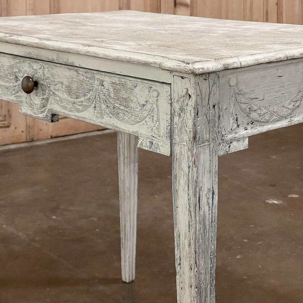 18th Century French Louis XVI Neoclassical Painted End Table For Sale 10