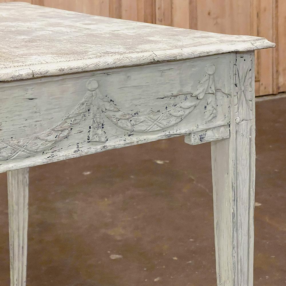 18th Century French Louis XVI Neoclassical Painted End Table For Sale 11