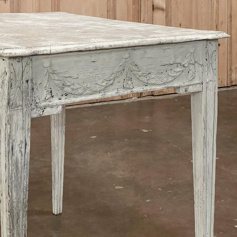 18th Century French Louis XVI Neoclassical Painted End Table For Sale 12