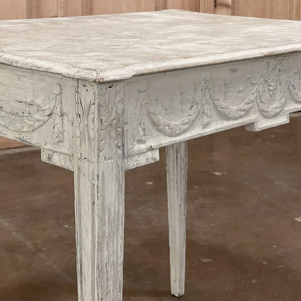18th Century French Louis XVI Neoclassical Painted End Table For Sale 13