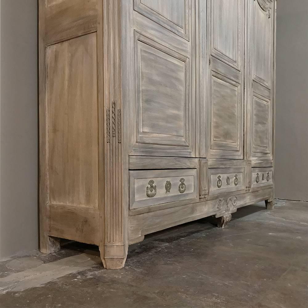 18th Century French Louis XVI Neoclassical Stripped Oak Armoire 2
