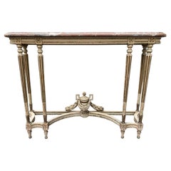 Antique 18th Century French Louis XVI Painted and Marble Top Console Table Antique 18th Century French Louis XVI Painted and Marble Top Console Table