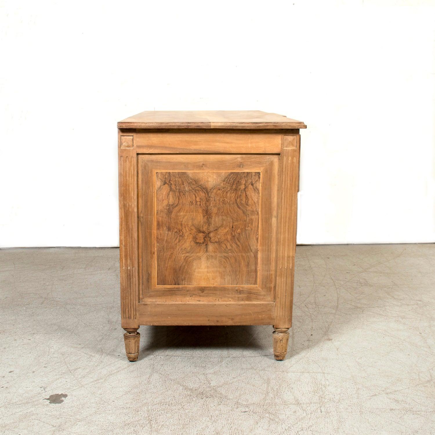 18th Century French Louis XVI Period Bleached Walnut and Burl Walnut Commode For Sale 13