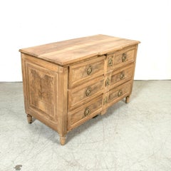 18th Century French Louis XVI Period Bleached Walnut and Burl Walnut Commode