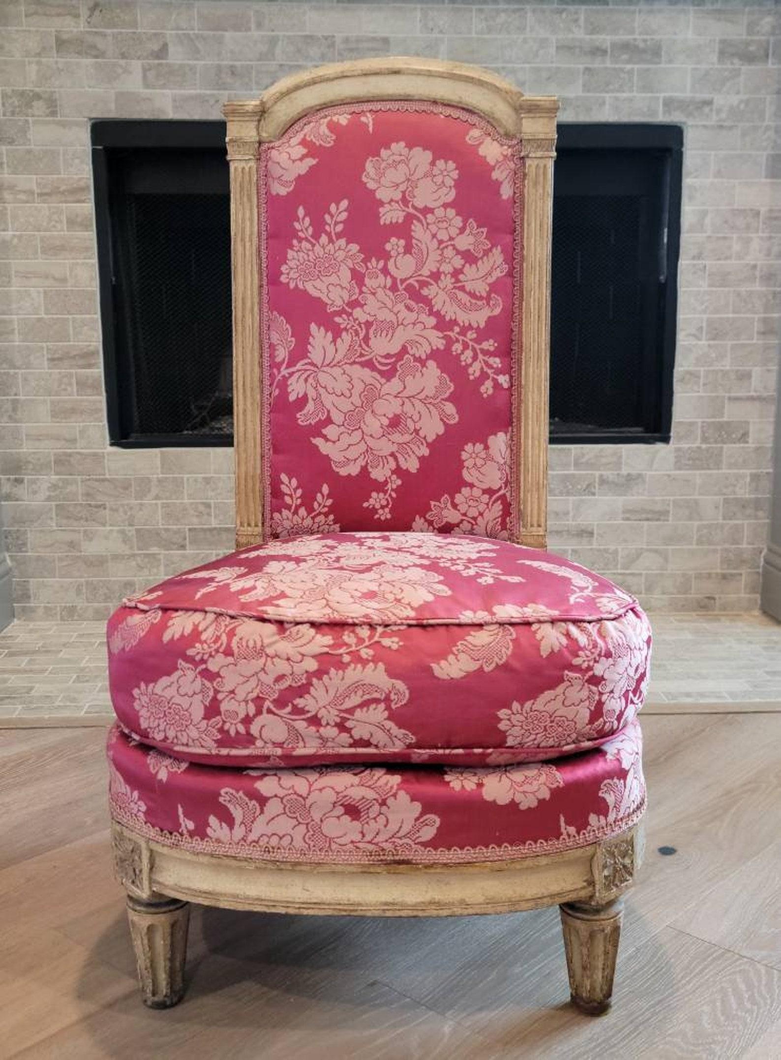 Upholstery 18th Century French Louis XVI Period Boudoir Slipper Chair