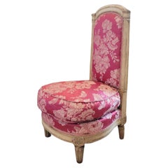 18th Century French Louis XVI Period Boudoir Slipper Chair