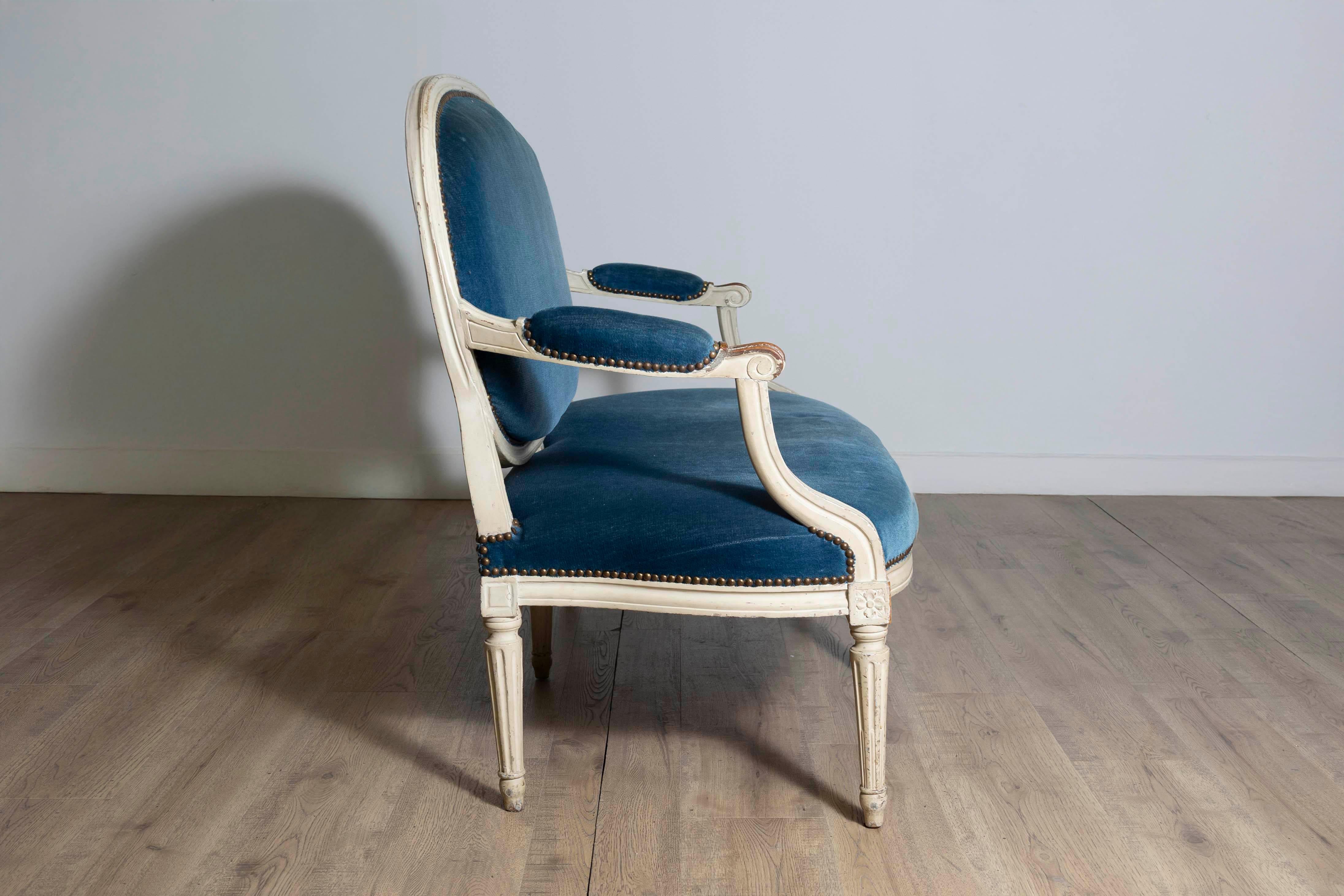 Upholstery 18th Century French Louis XVI Period Canape Circa 1790 For Sale