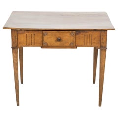 18th Century French Louis XVI Period Carved Walnut Side Table with Drawer