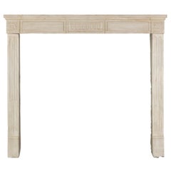 18th Century French Louis XVI Period Limestone Antique Fireplace Surround