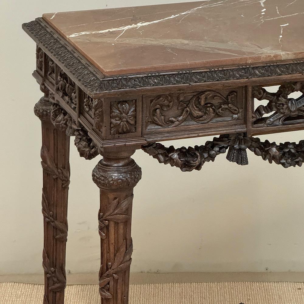 Table d'appoint d'époque Louis XVI du XVIIIe siècle, à plateau de marbre en vente 5