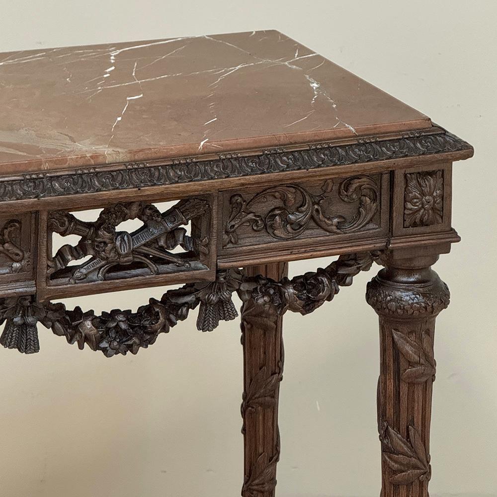 Table d'appoint d'époque Louis XVI du XVIIIe siècle, à plateau de marbre en vente 6