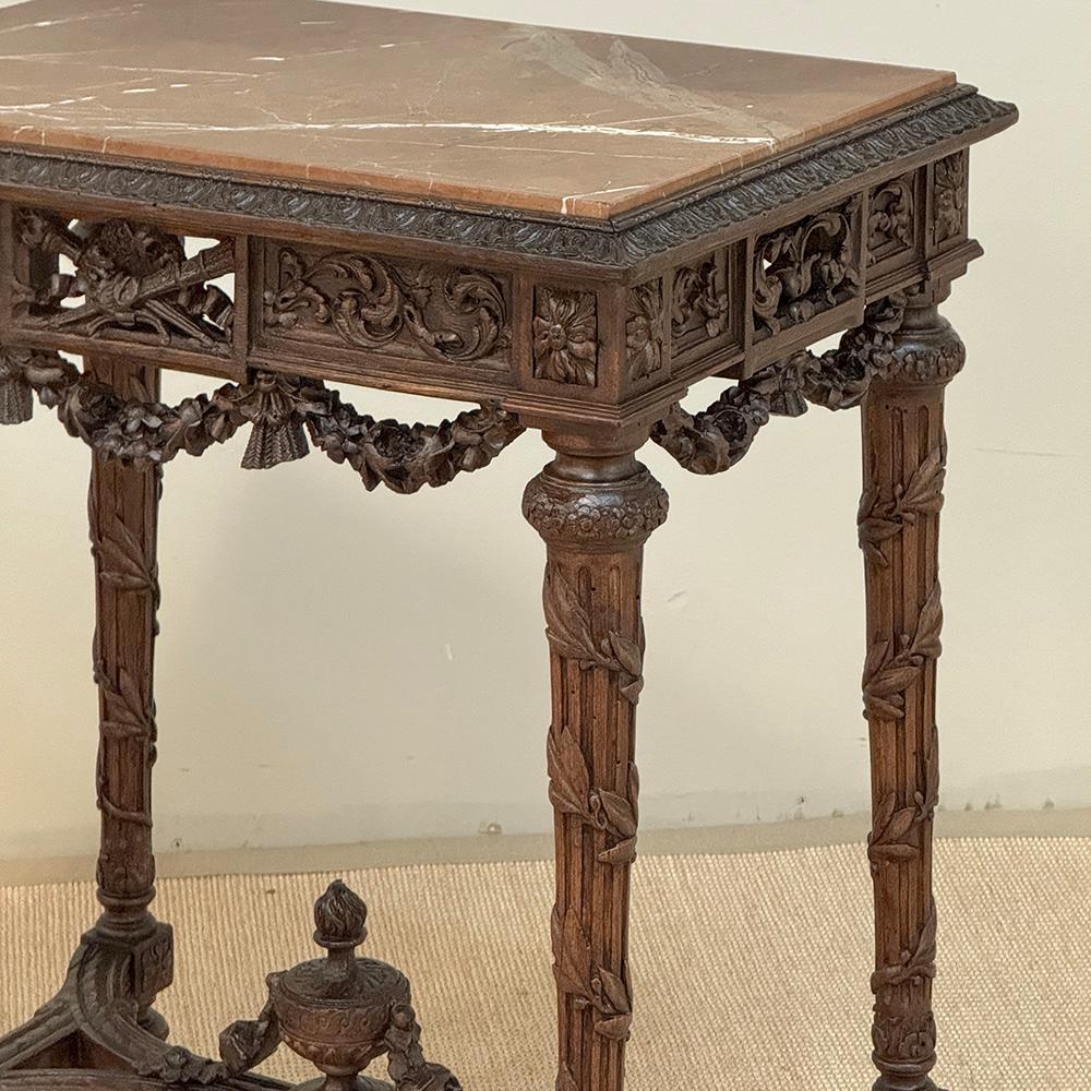 Table d'appoint d'époque Louis XVI du XVIIIe siècle, à plateau de marbre en vente 1