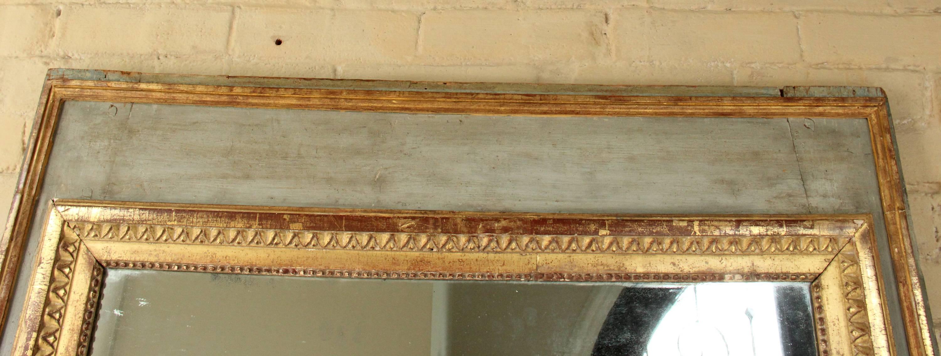 18th Century French Louis XVI Period Parcel Gilt Bastide Trumeau Mirror 10