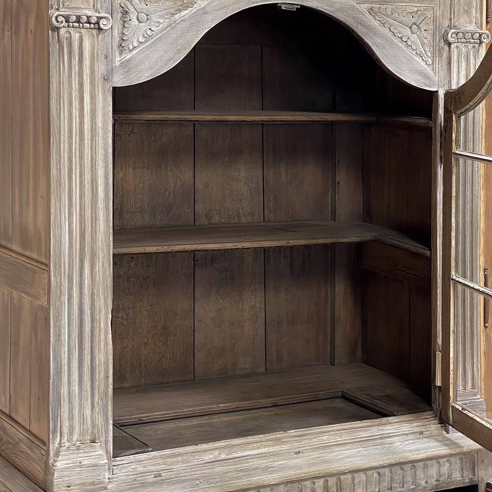 Glass 18th Century French Louis XVI Period Whitewashed Bookcase, Vitrine For Sale