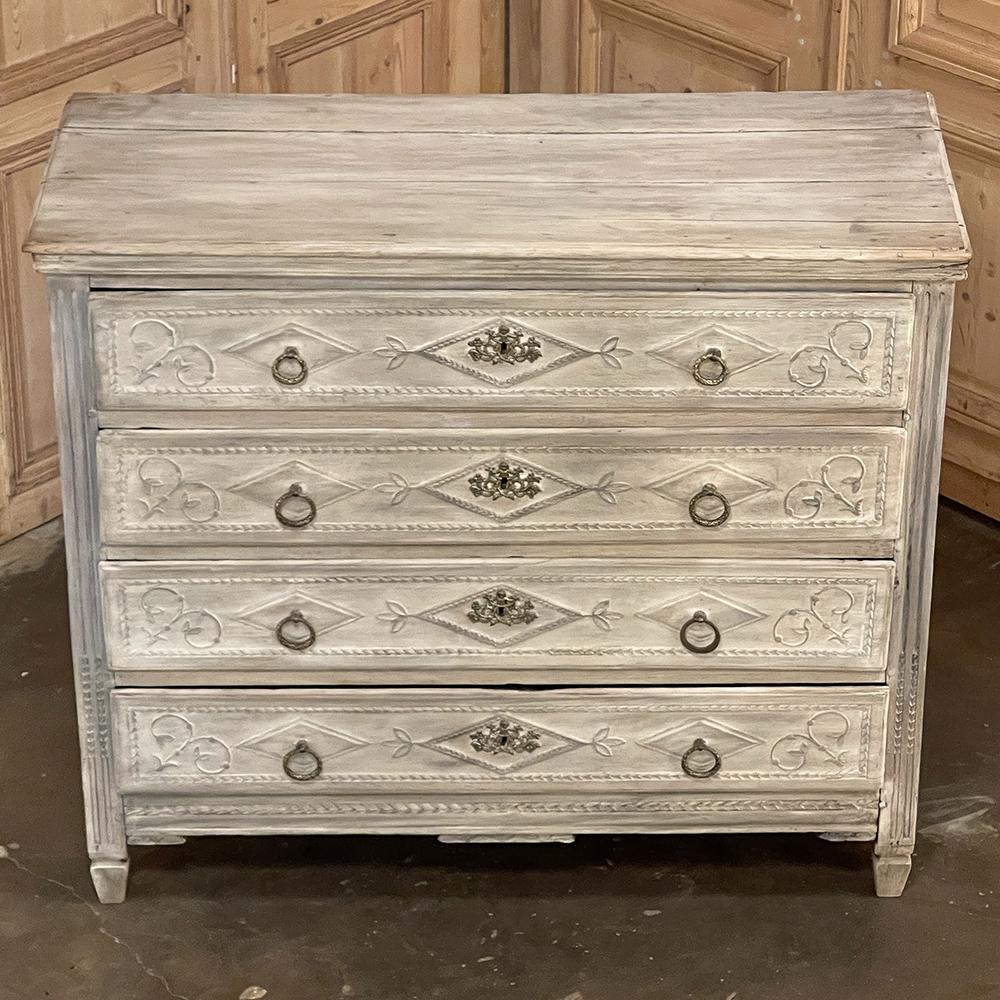 Bronze 18th Century French Louis XVI Period Whitewashed Commode For Sale
