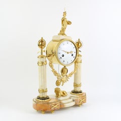18th Century French Louis XVI Portal Mantle Clock with Figure of Pallas Athena