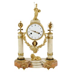 18th Century French Louis XVI Portal Mantle Clock with Figure of Pallas Athena