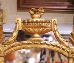 18th Century French Louis XVI Provencal Giltwood Wall Mirror with Urn Crest
