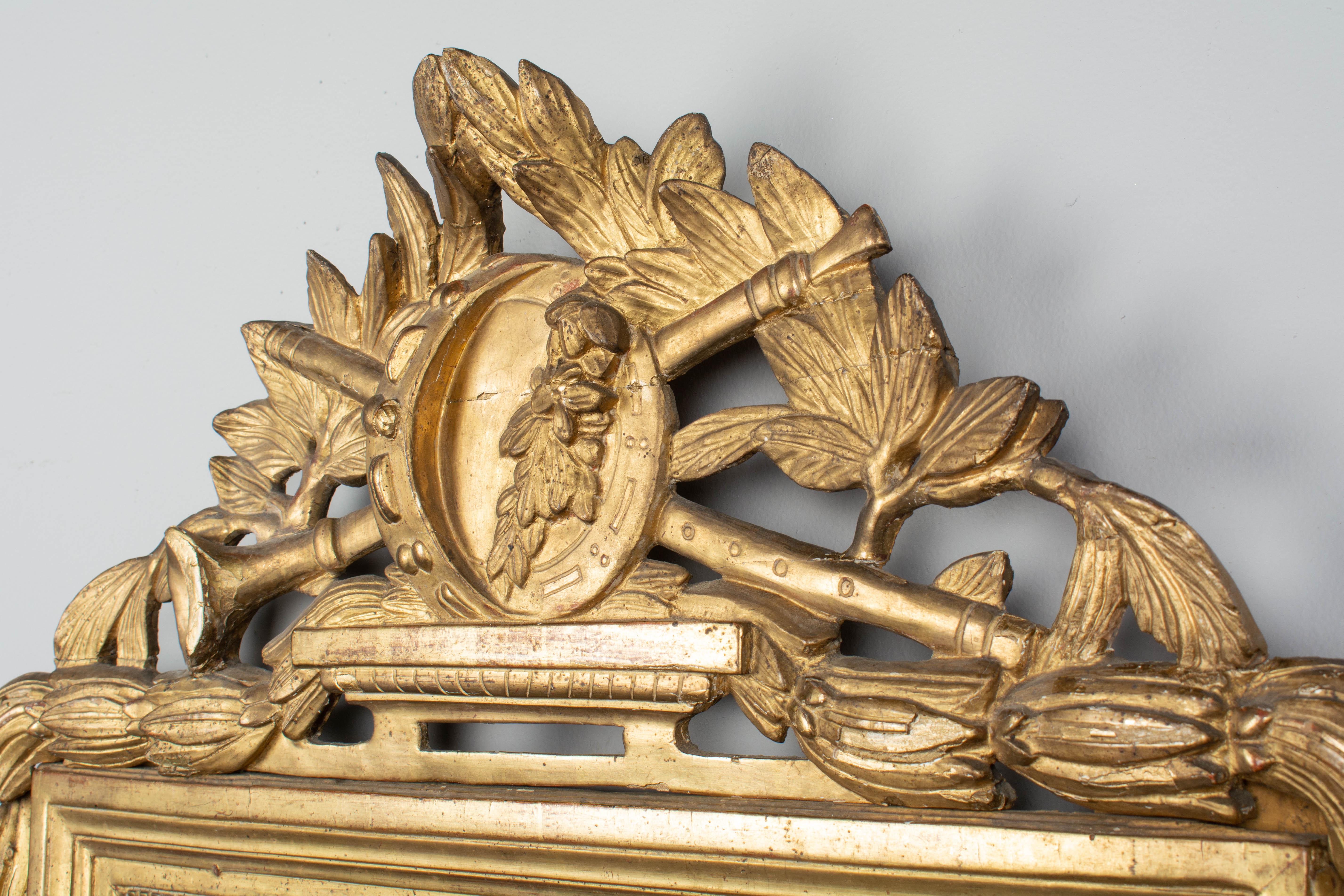 18th Century French Louis XVI Style Giltwood Mirror 2