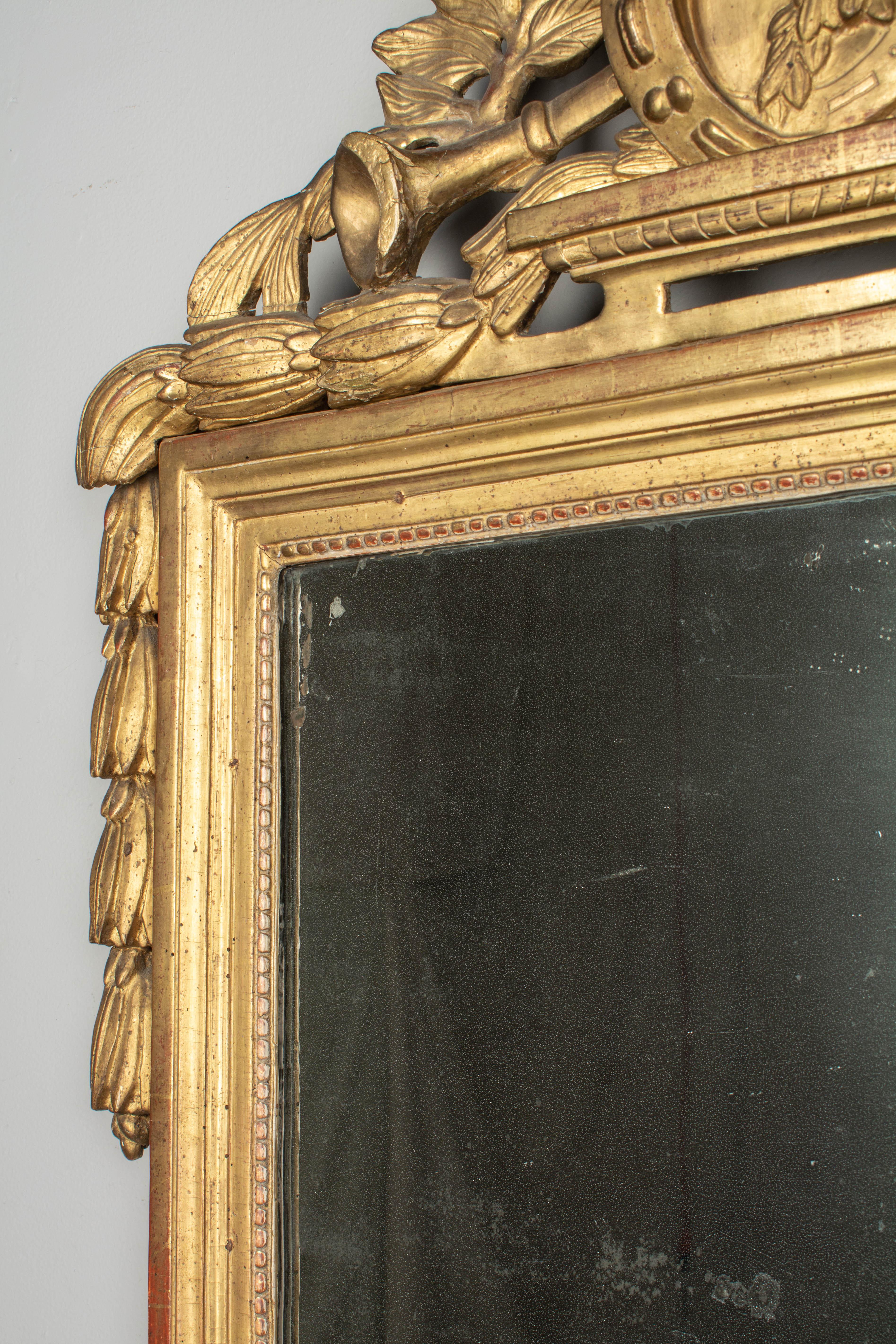 18th Century French Louis XVI Style Giltwood Mirror 3