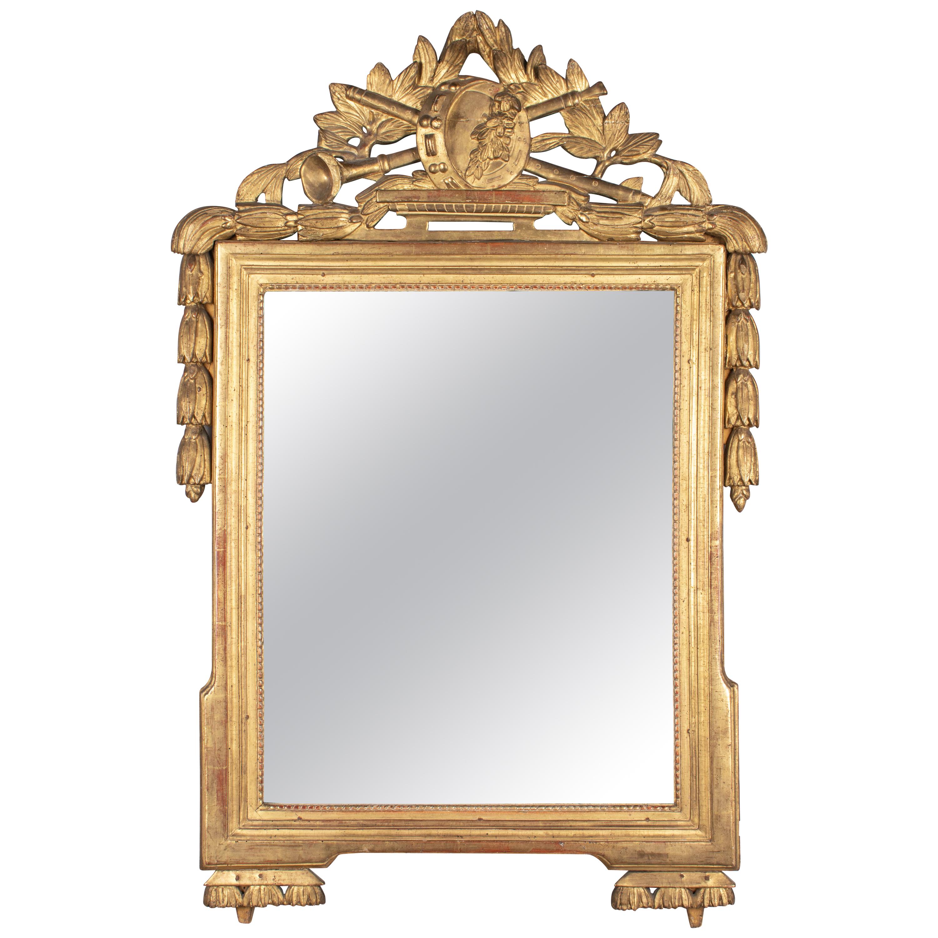 18th Century French Louis XVI Style Giltwood Mirror