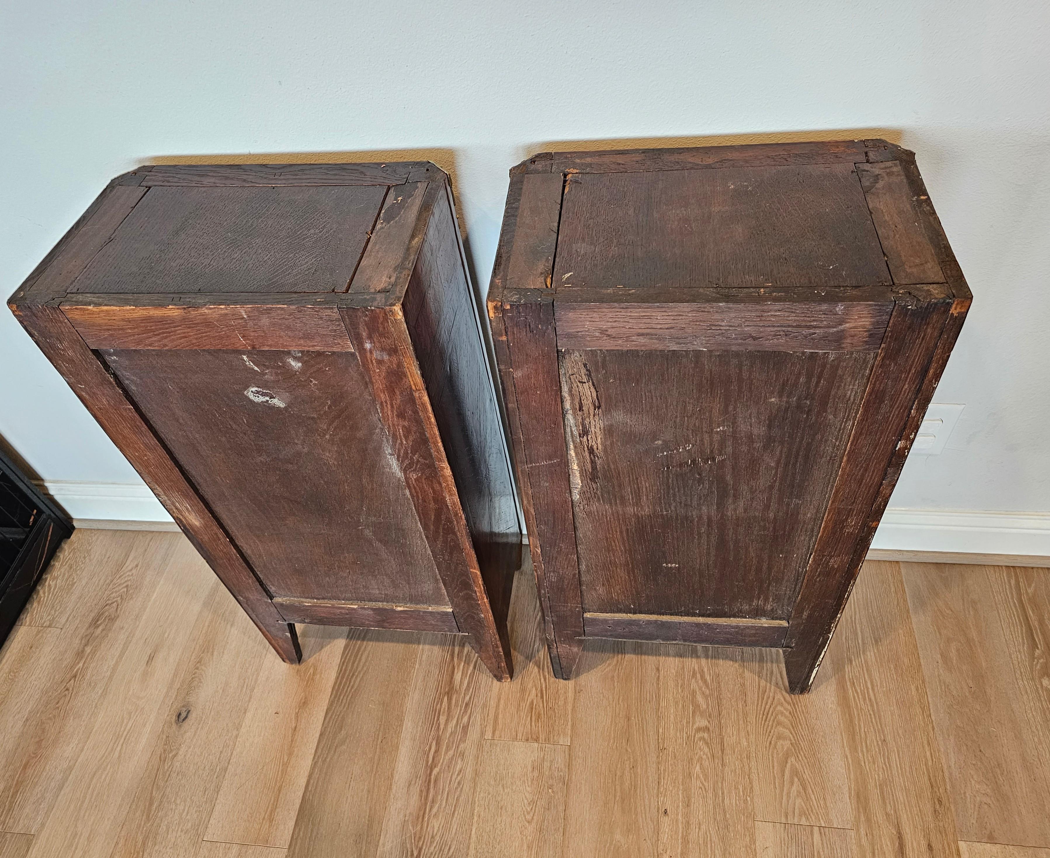 18th Century French Louis XVI Tall Narrow Chiffonier Chest Of Drawers Pair For Sale 14
