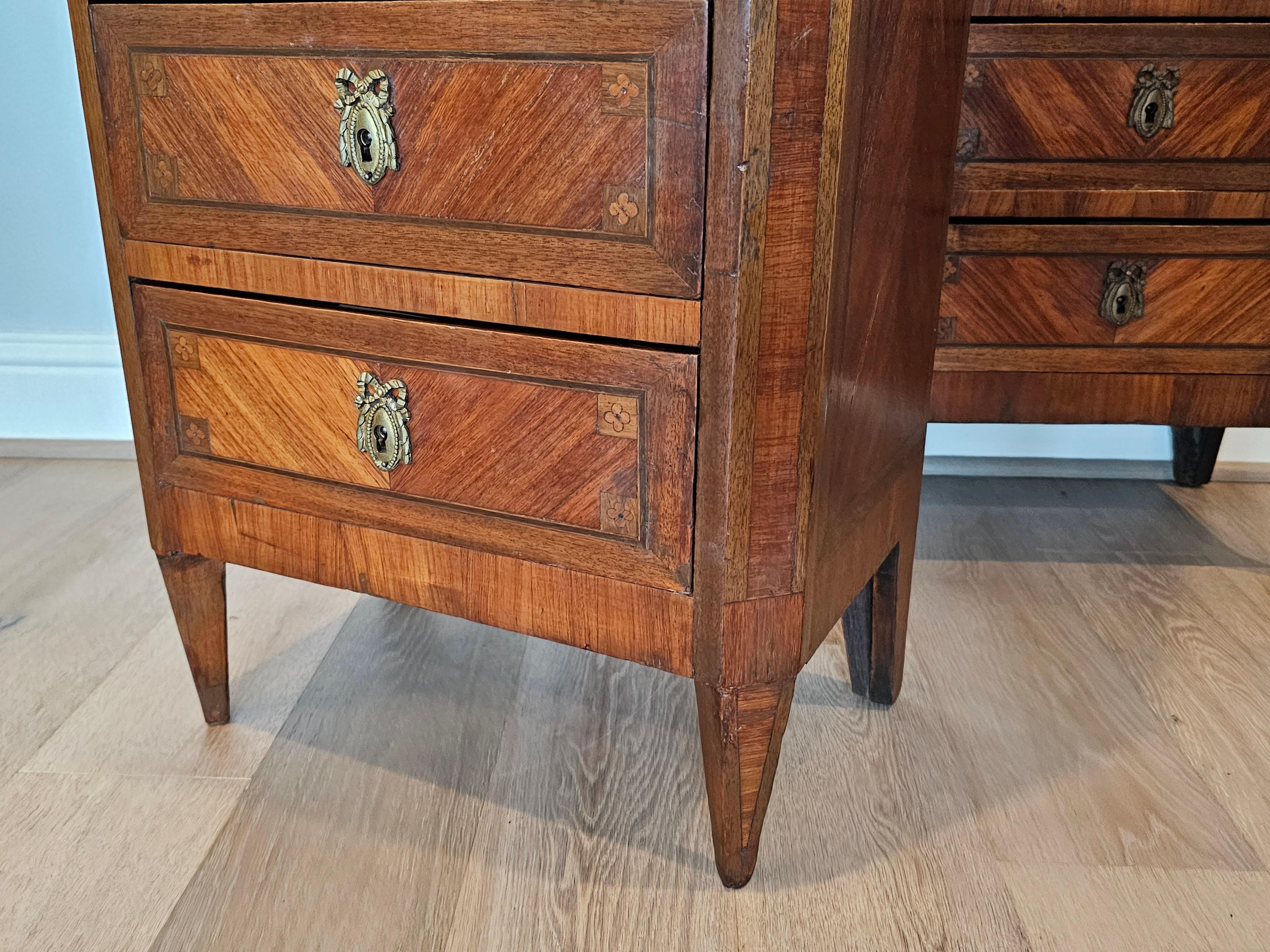 18th Century French Louis XVI Tall Narrow Chiffonier Chest Of Drawers Pair For Sale 3