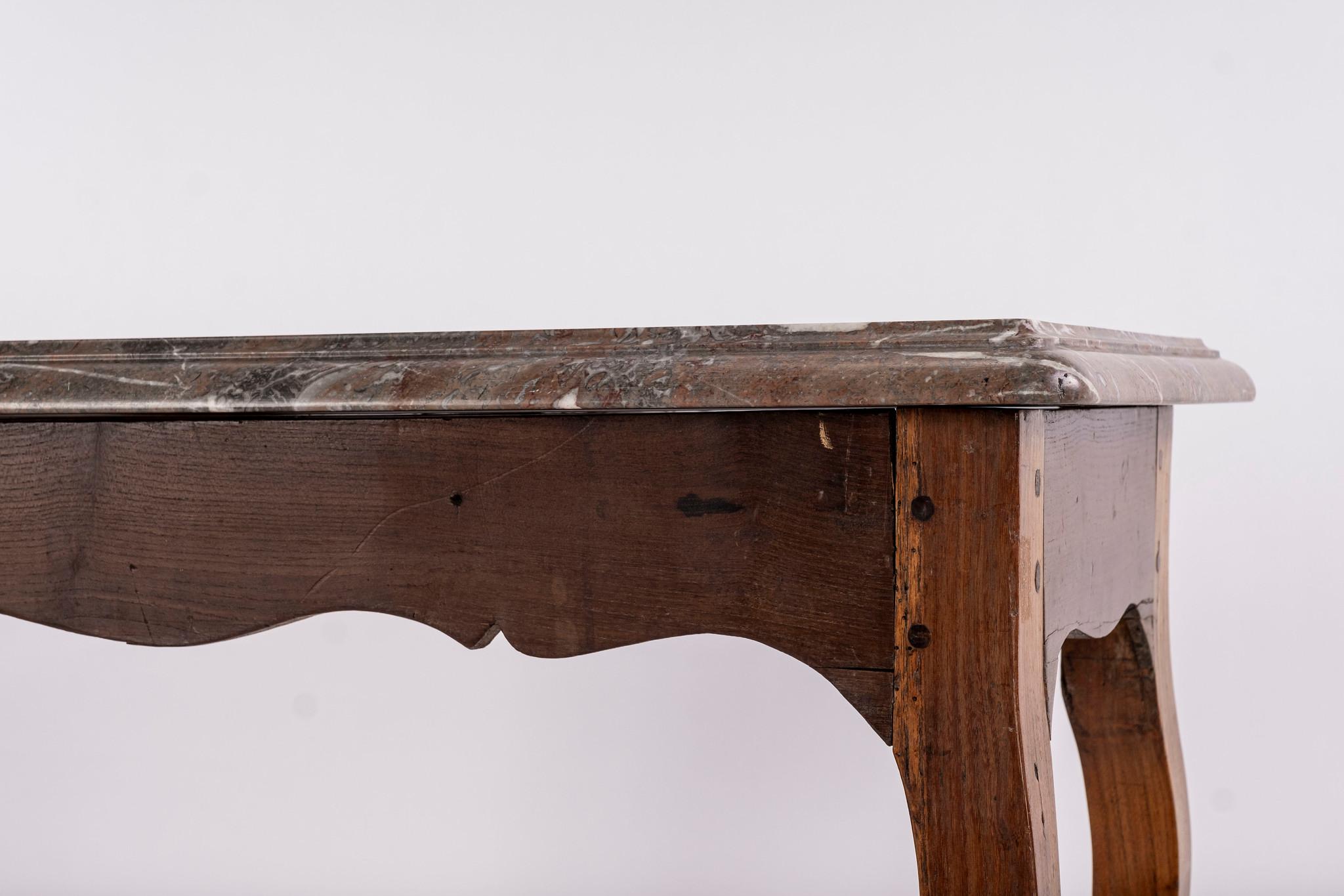 18th Century French Louis XVI Walnut Console with Marble Top For Sale 7