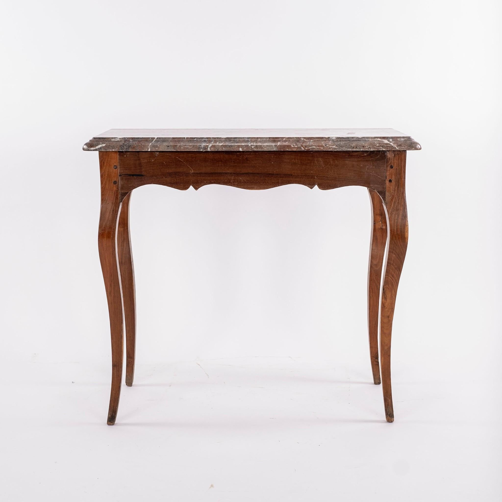 18th Century French Louis XVI Walnut Console with Marble Top In Good Condition For Sale In Houston, TX
