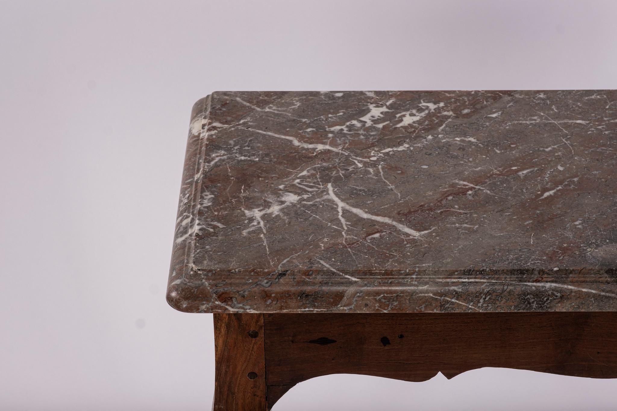 18th Century French Louis XVI Walnut Console with Marble Top For Sale 2