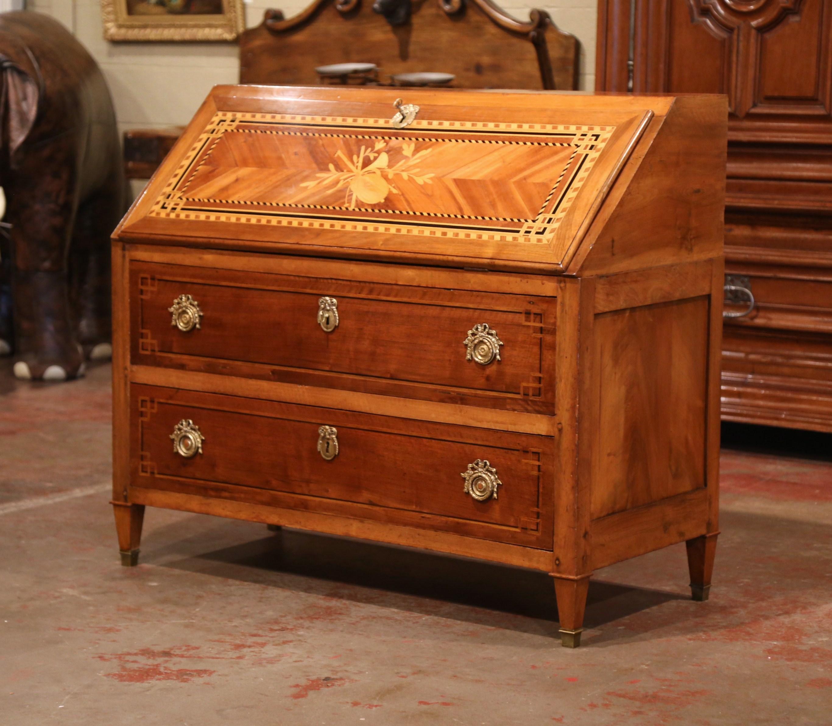 18th Century French Louis XVI Walnut Marquetry Secretary Lady's Desk 1