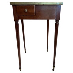 18th Century French Louis XVI Walnut Rafraichissoir Table with Turquin Marble