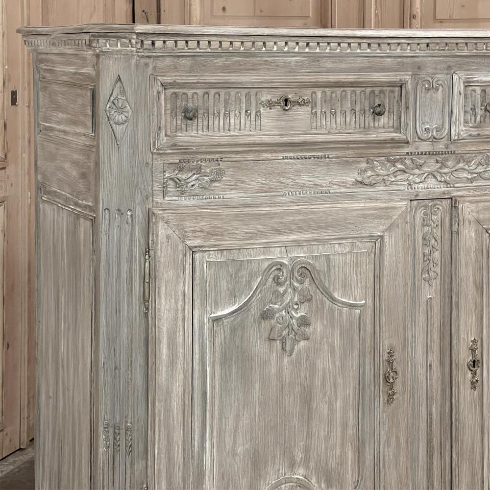 18th Century French Louis XVI Whitewashed Buffet ~ Cabinet For Sale 2