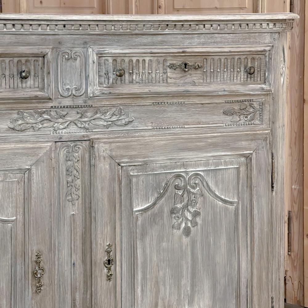 18th Century French Louis XVI Whitewashed Buffet ~ Cabinet For Sale 3