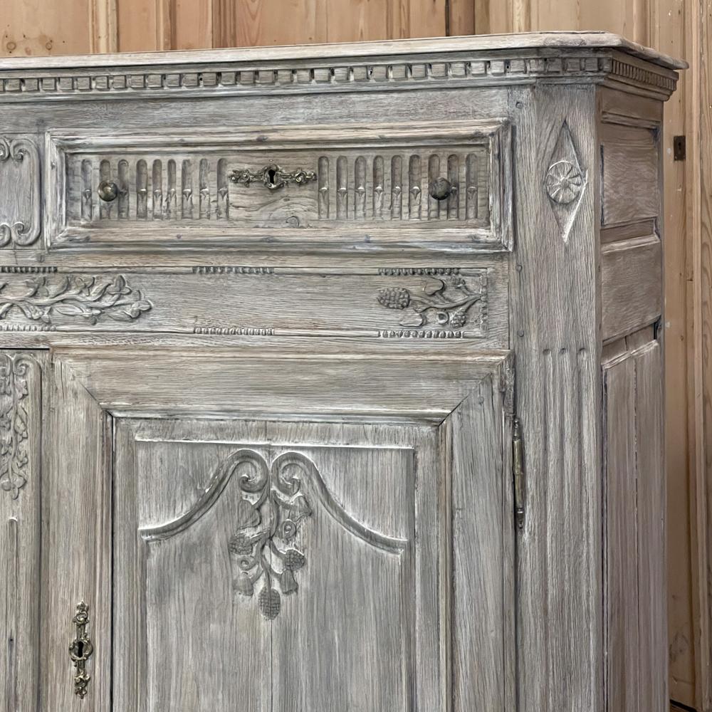 18th Century French Louis XVI Whitewashed Buffet ~ Cabinet For Sale 6