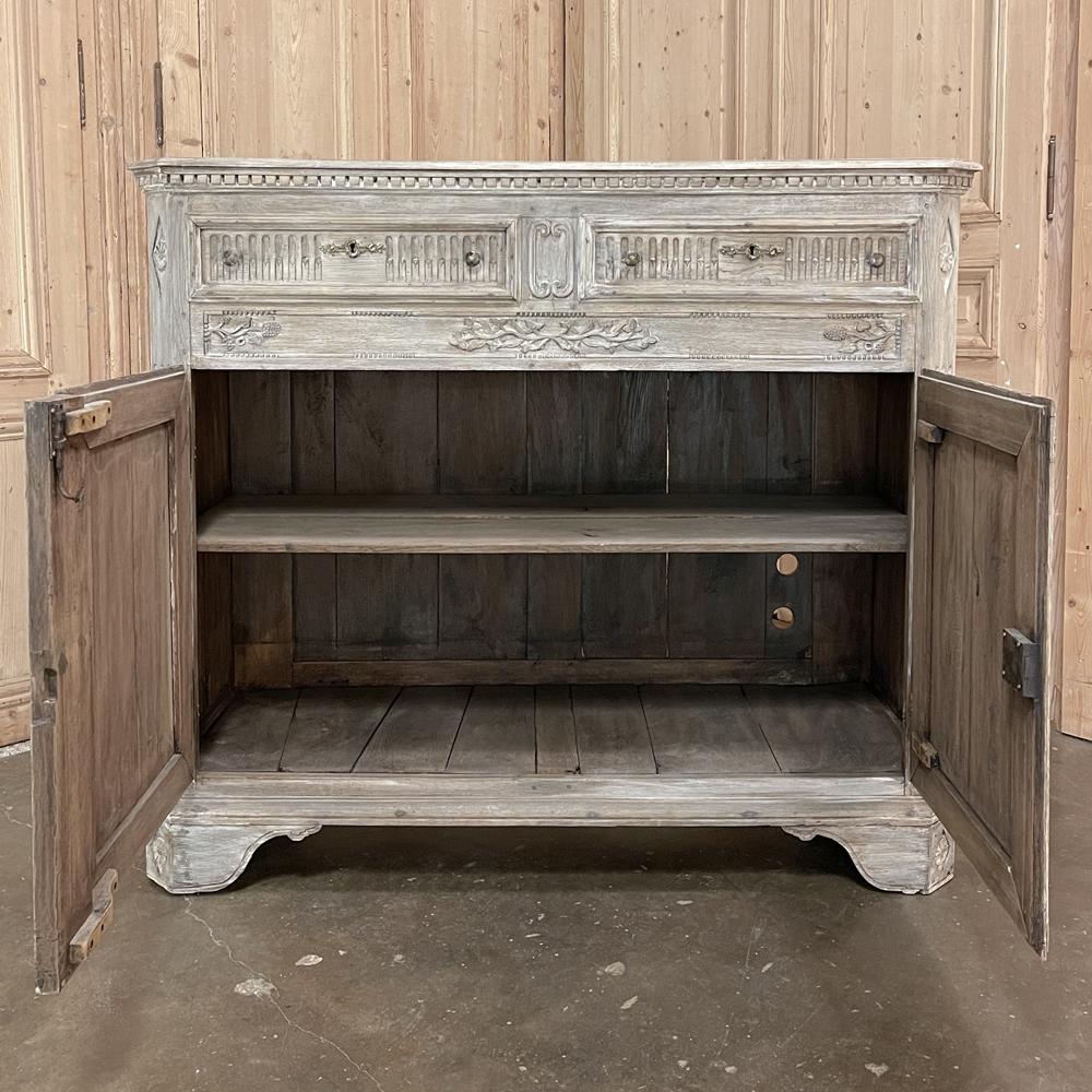 Late 18th Century 18th Century French Louis XVI Whitewashed Buffet ~ Cabinet For Sale