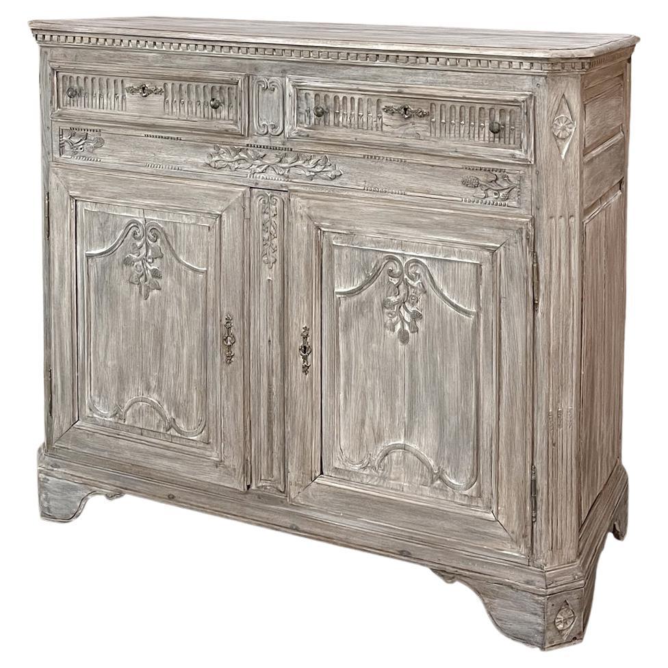 18th Century French Louis XVI Whitewashed Buffet ~ Cabinet For Sale
