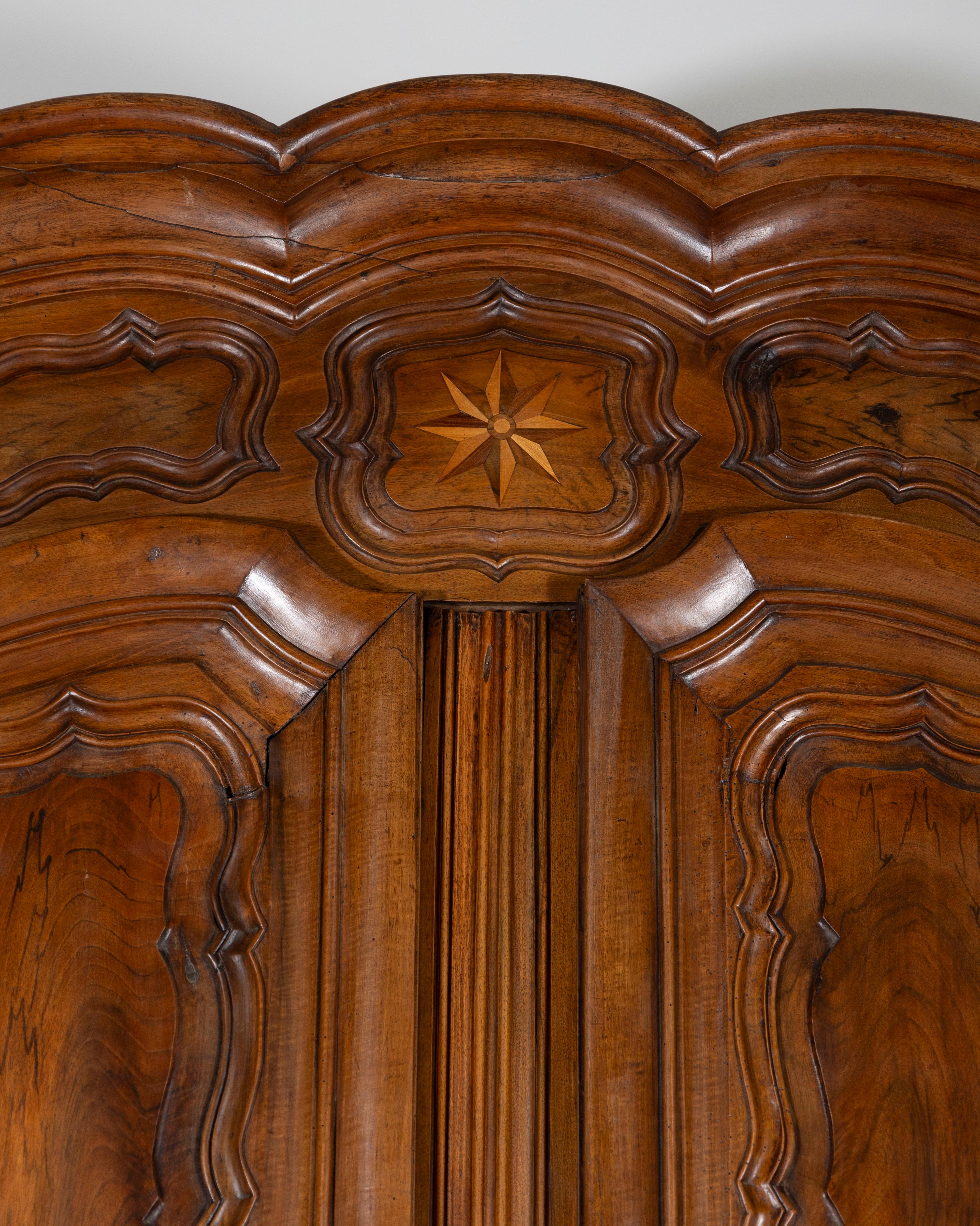 Louis XV 18th Century French Lyonnaise Walnut Armoire For Sale