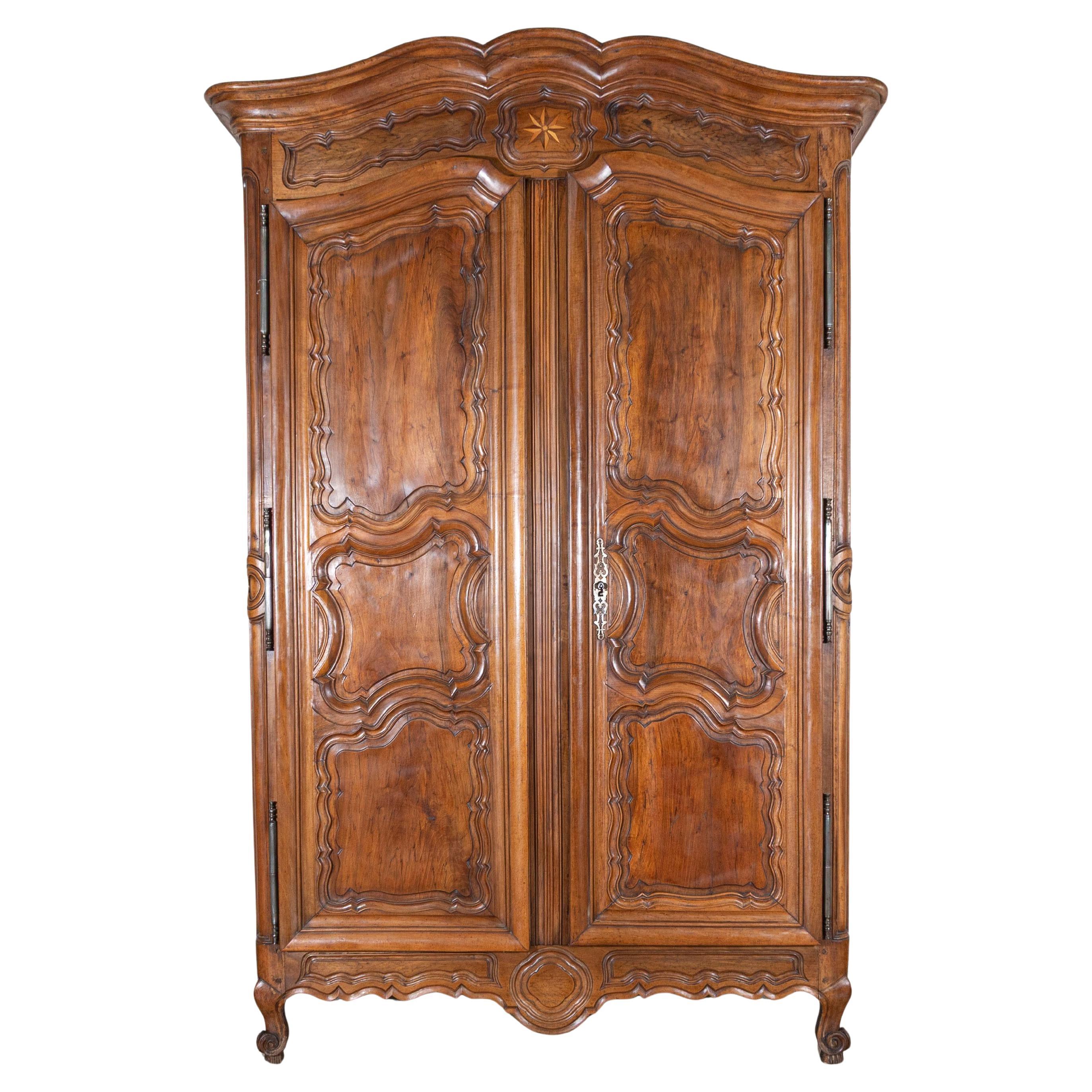 18th Century French Lyonnaise Walnut Armoire