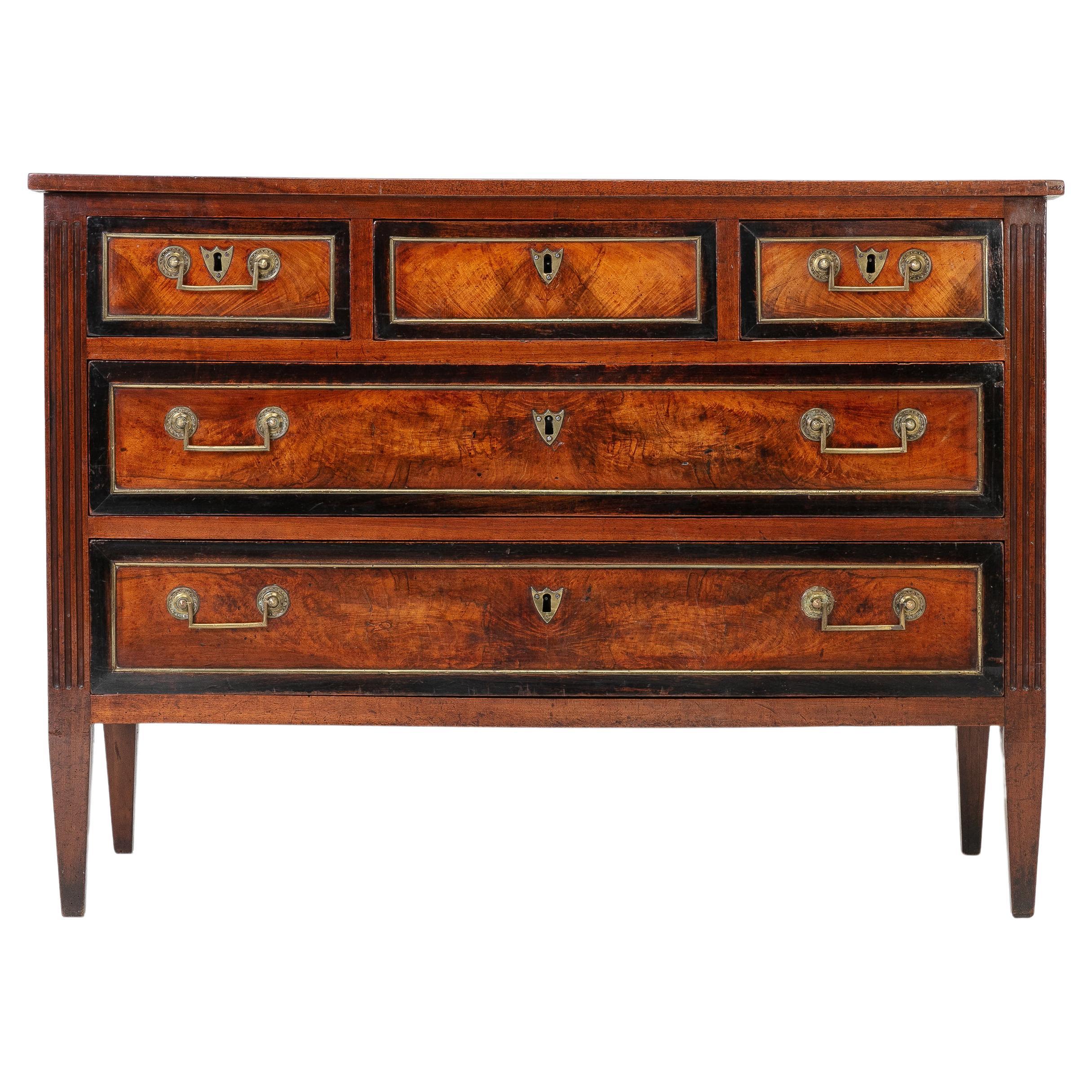 18th Century French Mahogany Commode For Sale