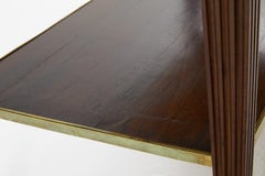 18th Century Marble-Top French Mahogany Console with Brass Inlay