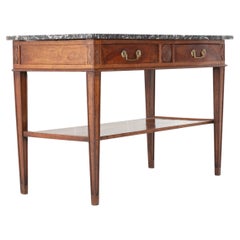 18th Century French Mahogany Serving Table with Marble Top