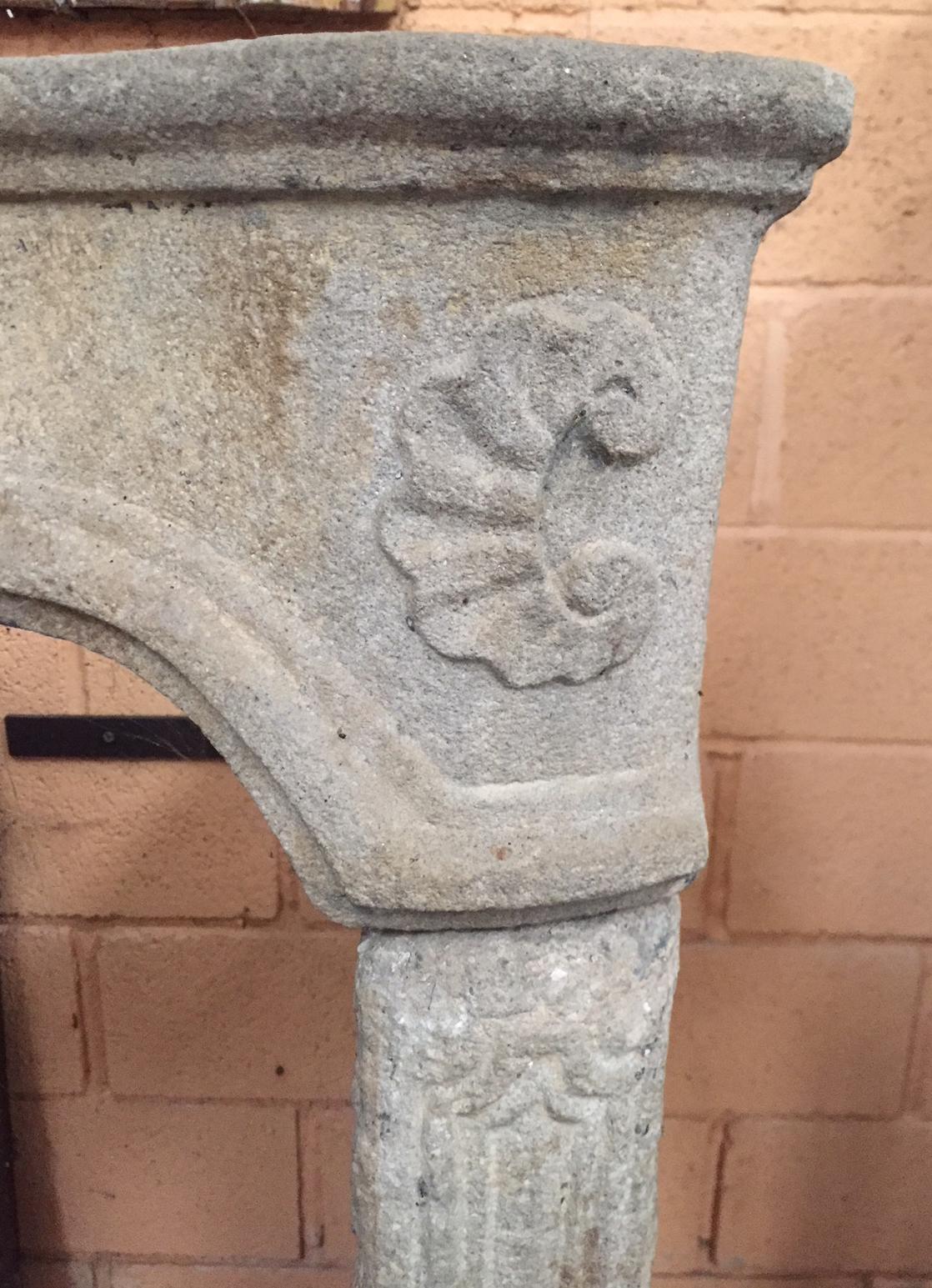 Hand-Carved 18th Century French Mantelpiece For Sale