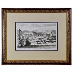 18th Century French Map and City View of Joppe/Jaffa 'Tel Aviv' by Sanson