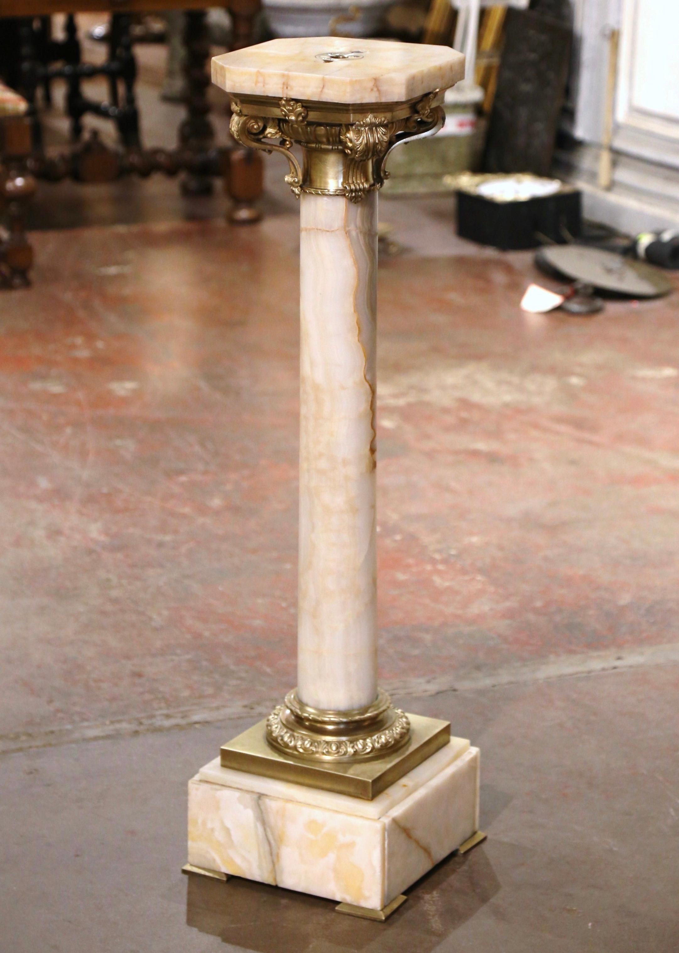18th Century French Marble and Bronze Dore Pedestal Table with Matching Planter 9