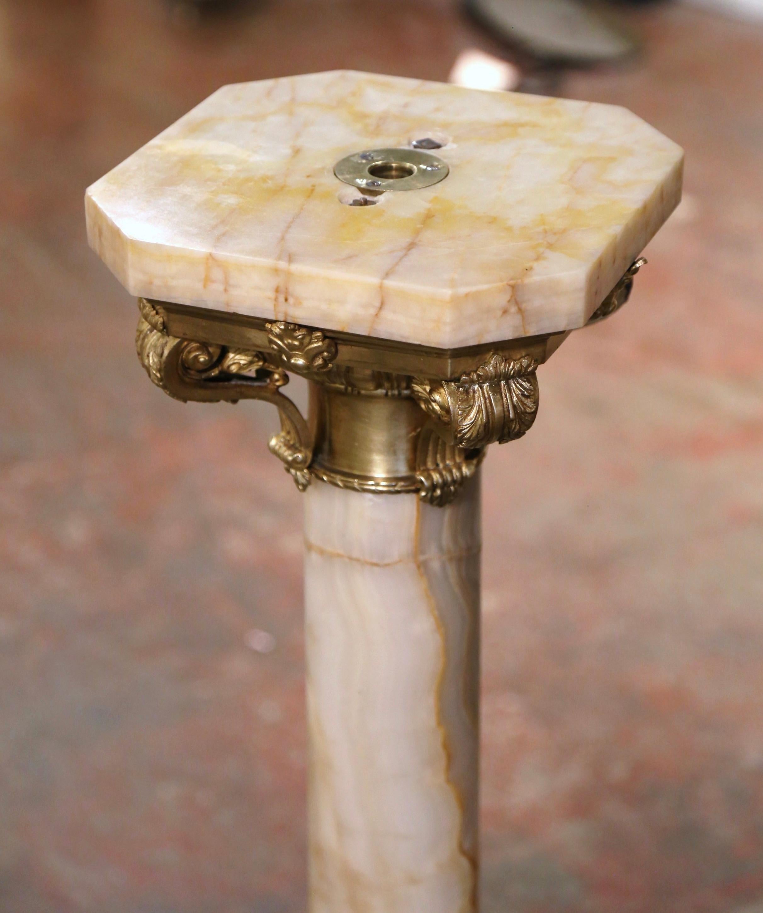 18th Century French Marble and Bronze Dore Pedestal Table with Matching Planter 10